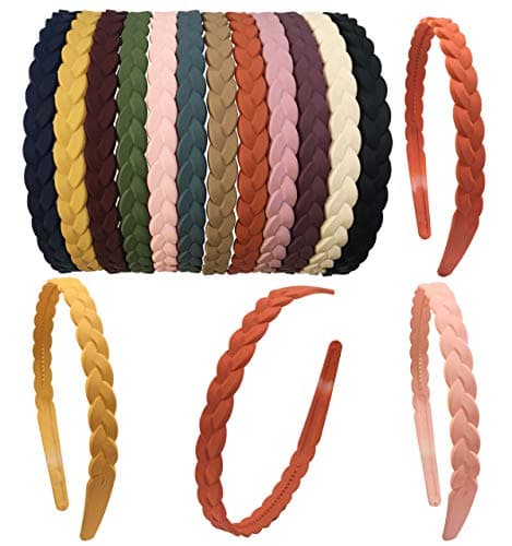 Springtime 12pcs Thin Colorful Plastic Headbands for Girls, Women, and Teens