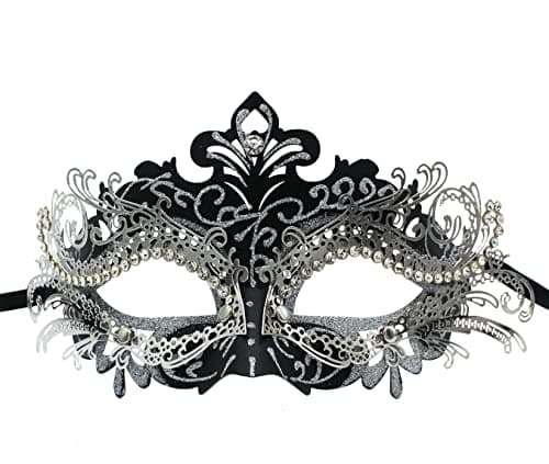 ZbFwmx Couple Black Masquerade Mask Set for Cosplay Party