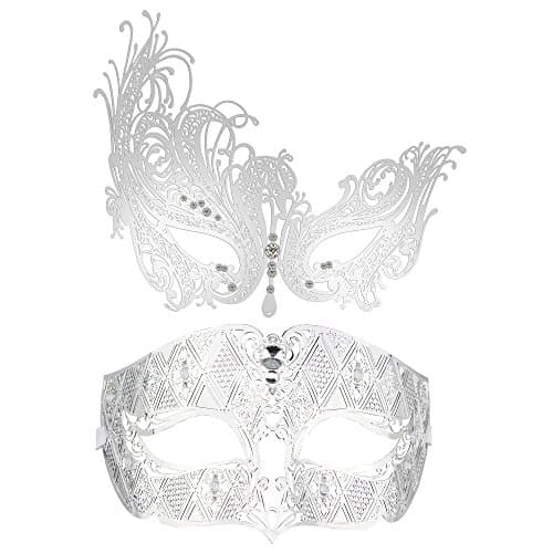 Thmyo 2 Pack Masquerade Mask for Venetian Carnival and Mardi Gras Ball
