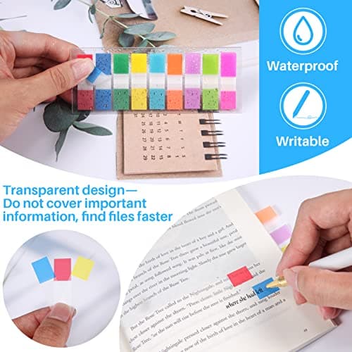 900 Pieces Moinker PET Multicolor Sticky Tabs Bookmarks Office School Planner Memo