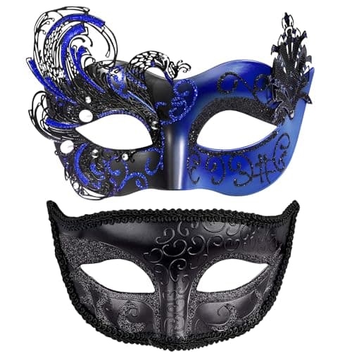 Couples Masquerade Metal Venetian Masks