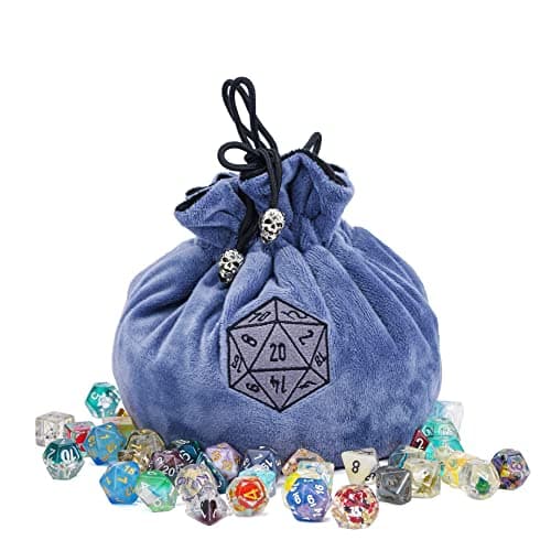 Velvet Dice Bag with Octopus Pattern for Tabletop Roleplaying Games