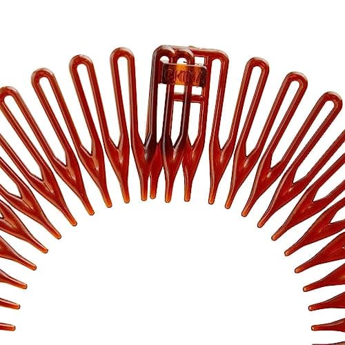 12-Pack 90s Zigzag Style Circle Headbands with Teeth - Women's Hair Accessories