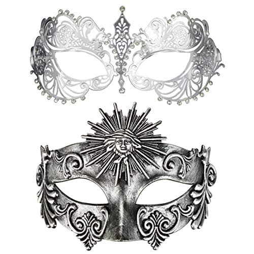 Thmyo Venetian Couple's Crown Masquerade Mask Mardi Gras Prom Costume