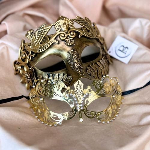 BEYOND MASQUERADE B Couple's Roman God Masquerade Mask (GOLD)