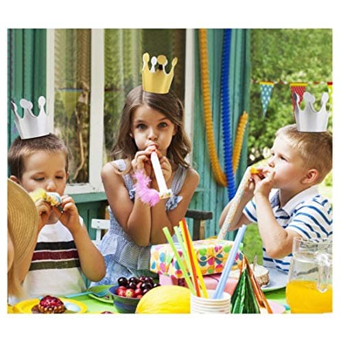 10pcs Unisex Paper Crowns Golden & Silver Party Favors Accessories