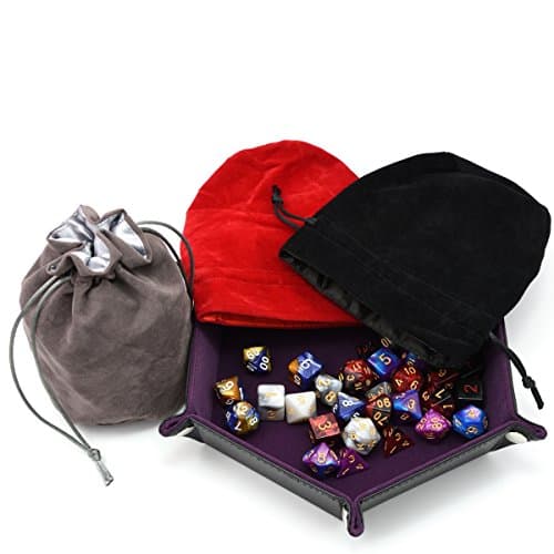 Red/Grey/Black Drawstring Dice Bag - Dungeons & Dragons Fabric