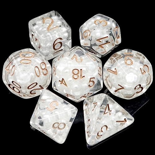 Haxtec Black DND Dice Set 7PC Filled Resin Polyhedral Dice