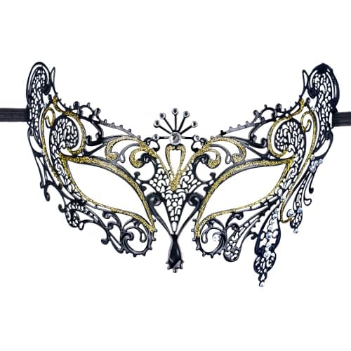 Zinniday Women's Antique Venetian Masquerade Mask 2025 Mardi Gras Accessory