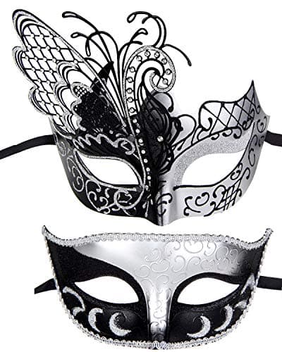 IETANG Couple Half Venetian Masquerade Mask for Parties