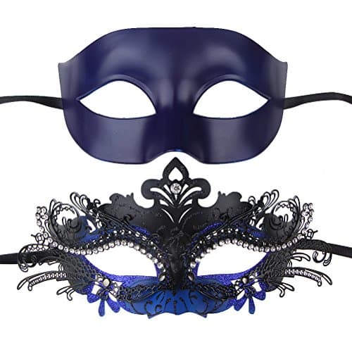 IETANG Couple Half Venetian Masquerade Mask for Parties