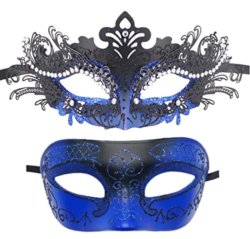 Coolwife Metal Venetian Masquerade Mask for Mardi Gras Party Evening Prom
