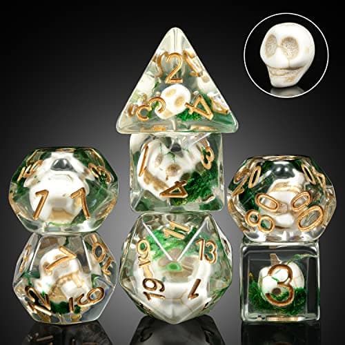 Enchanting Cat D&D 7PC Resin Dice Set with Bag