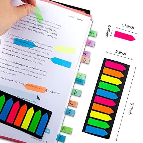 1200pcs Multi-Colored Arrow Flag Index Tabs for Book Marking