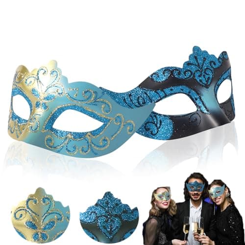 Couples Masquerade Mask Set for Venetian Party, Halloween Costume, Mardi Gras, Prom Ball