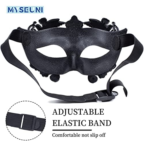 MYSEUNI Roman Greek Mask for Men - Venetian Half Face Mask