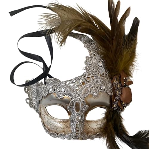MasqStudio Brocade Lace Masquerade Mask for Mardi Gras & Parties