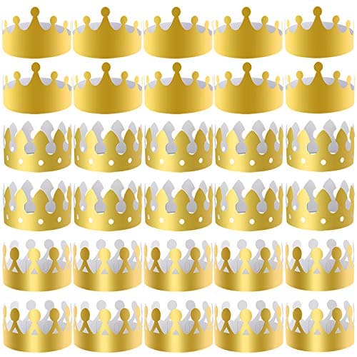 Golden Crown Party Hats for Celebrations