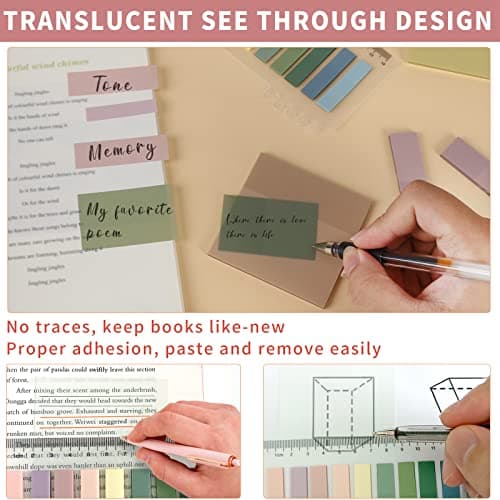 ONEDONE Transparent Sticky Notes - 700 Sheets for Book Marking