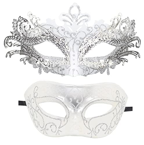 Coolwife Metal Venetian Masquerade Mask for Mardi Gras Party Evening Prom