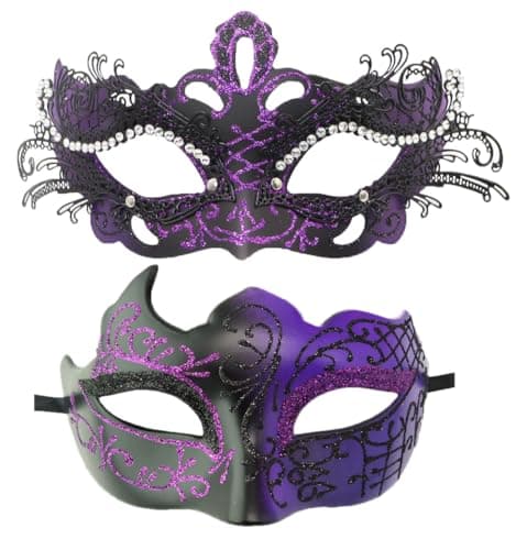 Coolwife Metal Venetian Masquerade Mask for Mardi Gras Party Evening Prom