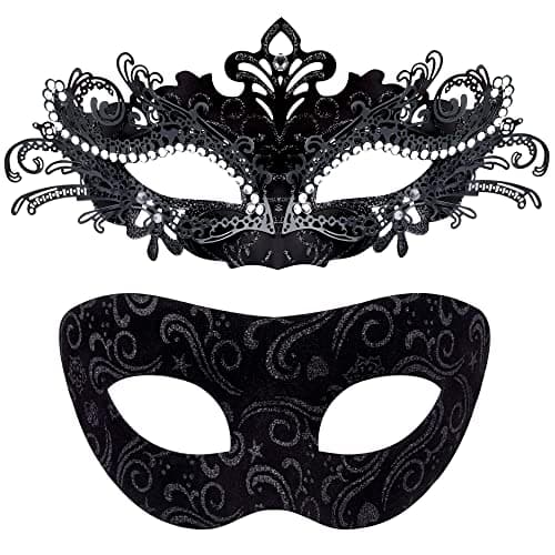 Couples Masquerade Metal Venetian Masks