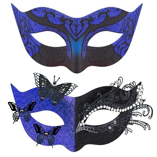 Couples Masquerade Metal Venetian Masks