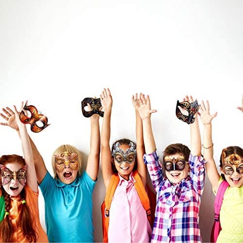 Blulu 12 Pcs Mardi Gras Masquerade Masks Carnival Party Supplies