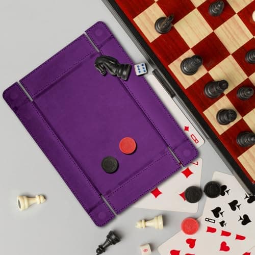 SIQUK Gray Violet Magnetic Dice Tray for D&D RPG Games