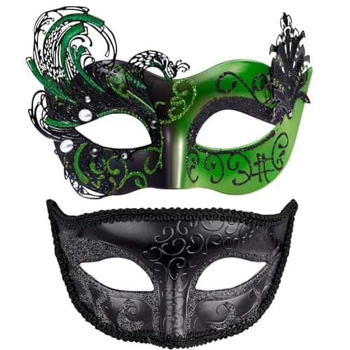 Couples Masquerade Metal Venetian Masks
