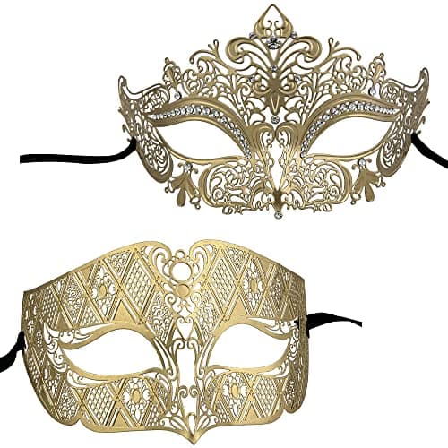 Couple's Gorgeous Venetian Masquerade Masks