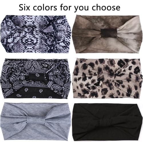 XTREND 4 Packs Wide Elastic Knotted Headbands Bohemian Style+='