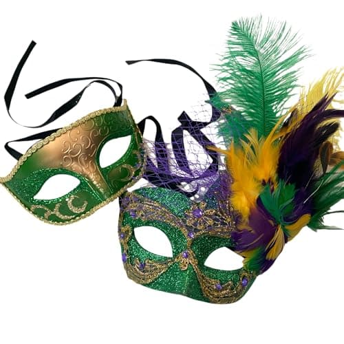 MasqStudio Couples Black Gold Masquerade Mask Pair