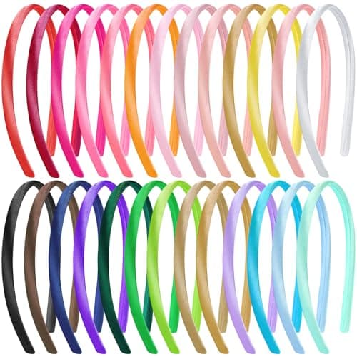 26pcs Colorful Satin Headbands for Girls & Women Bulk Hair Accessories