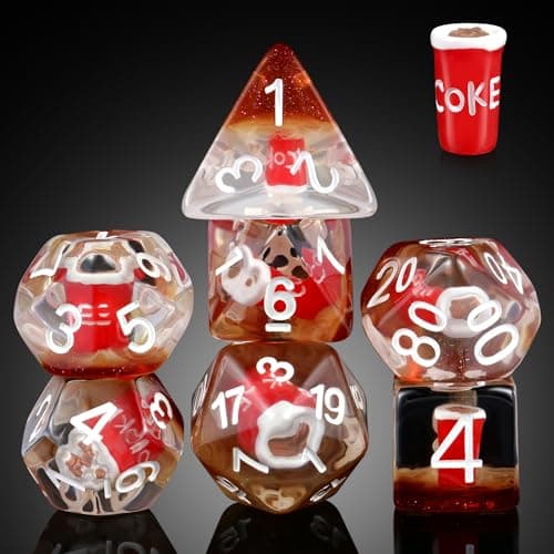 Enchanting Cat D&D 7PC Resin Dice Set with Bag