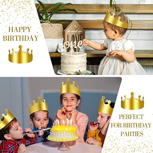 Golden Paper Crowns Bulk for Kids and Adults