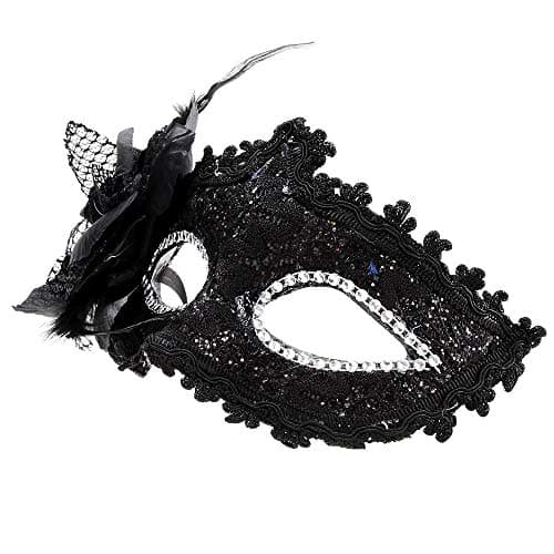 SLXDEX Couples Masquerade Masks for Mardi Gras Halloween Party Black Pack