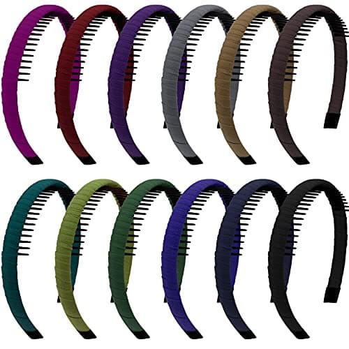 Duufin Teeth Comb Headbands for Girls and Women, 12 Colors