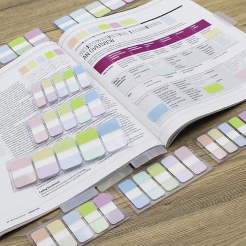 Assorted Colors 0.625 x 1.71 Inch Sticky Tabs, 4 Dispensers/Pack, 400 Pages