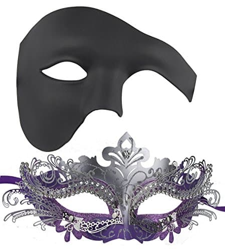Couples Masquerade Mask Set for Holidays & Parties