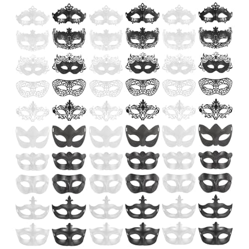 Vintage Masquerade Masks - 100 Bulk, Perfect for Venetian, Mardi Gras & More