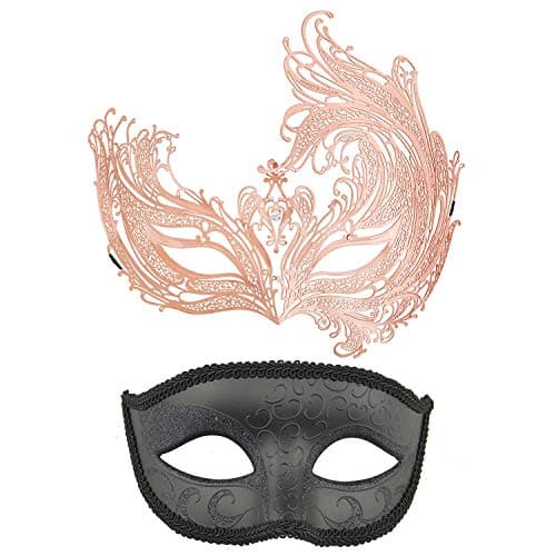 Thmyo 2 Pack Masquerade Mask for Venetian Carnival and Mardi Gras Ball