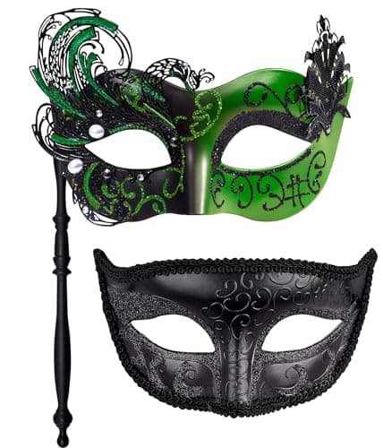 Masquerade Masks for Couples at Halloween Party - SIQUK