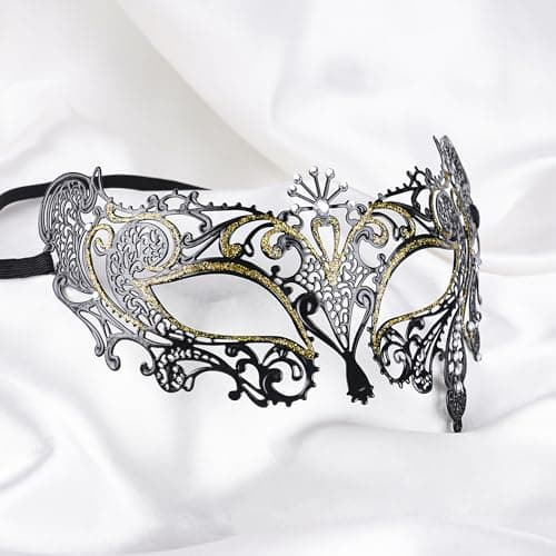Zinniday Women's Antique Venetian Masquerade Mask 2025 Mardi Gras Accessory