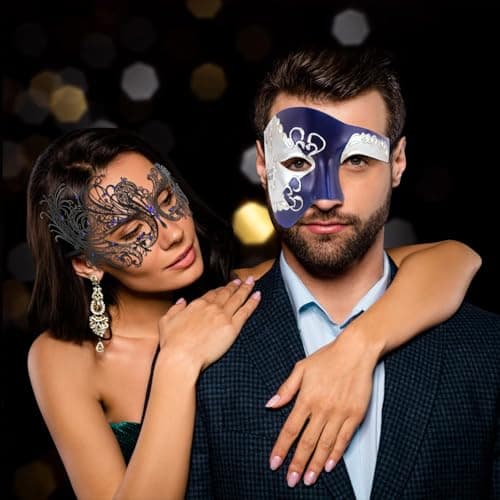Couples Masquerade Mask Set for Holidays & Parties