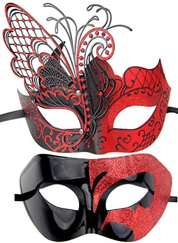 IETANG Couple Half Venetian Masquerade Mask for Parties