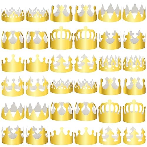Stylish Paper Crowns for Kids, Adults, and Birthday Celebrations