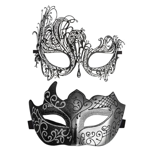 YU FENG Venetian Masquerade Mask for Women, Couples & Besties Prom, Balls, Mardi Gras, Halloween & Parties Costume Mask