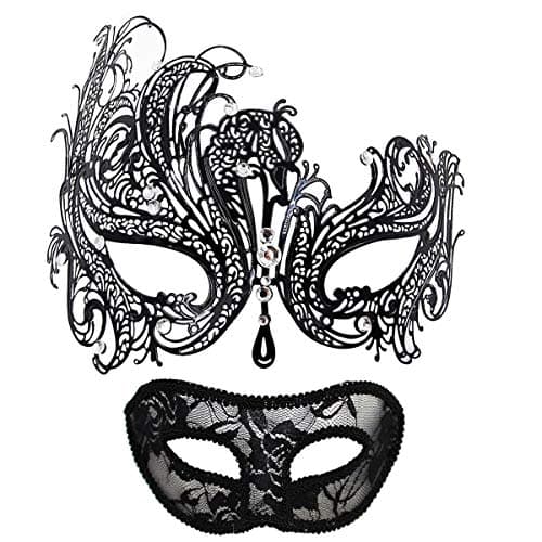 MYMENU Couples Masquerade Mask Women Metal Rhinestone Venetian Party