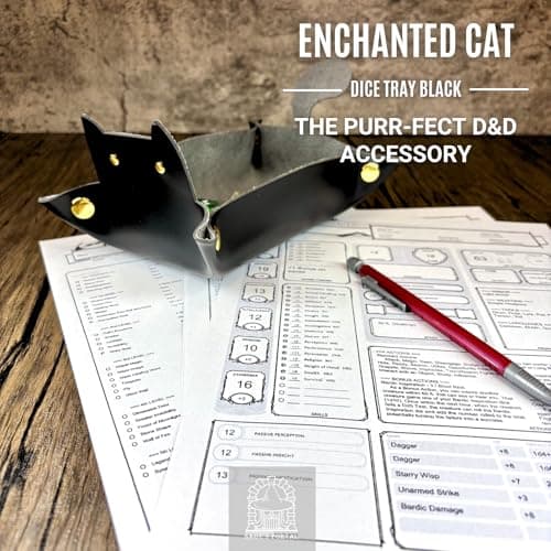 Sage’s Portal Enchanted Cat Dice Tray - Black (DND, D&D)